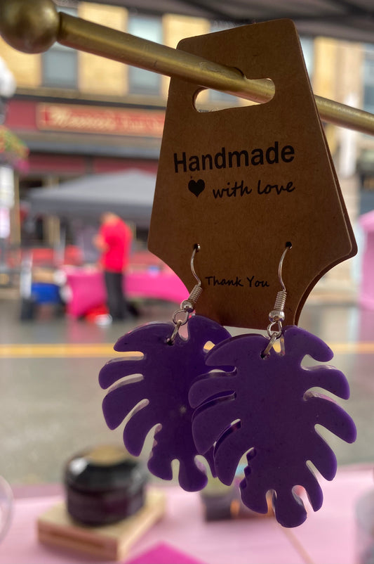 Monstera Leaf Earrings