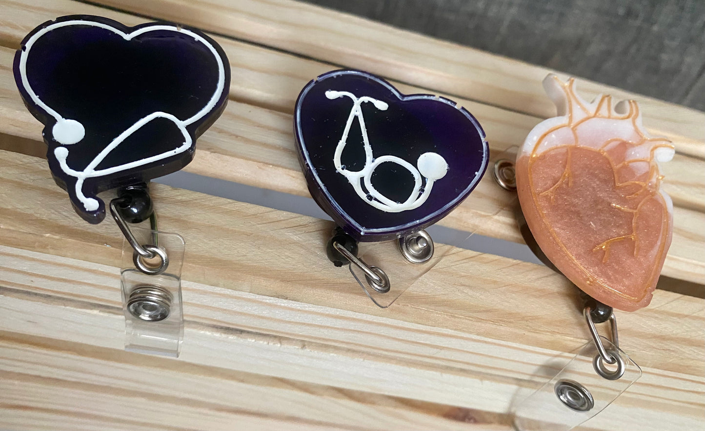 Heart ID Badge Clips