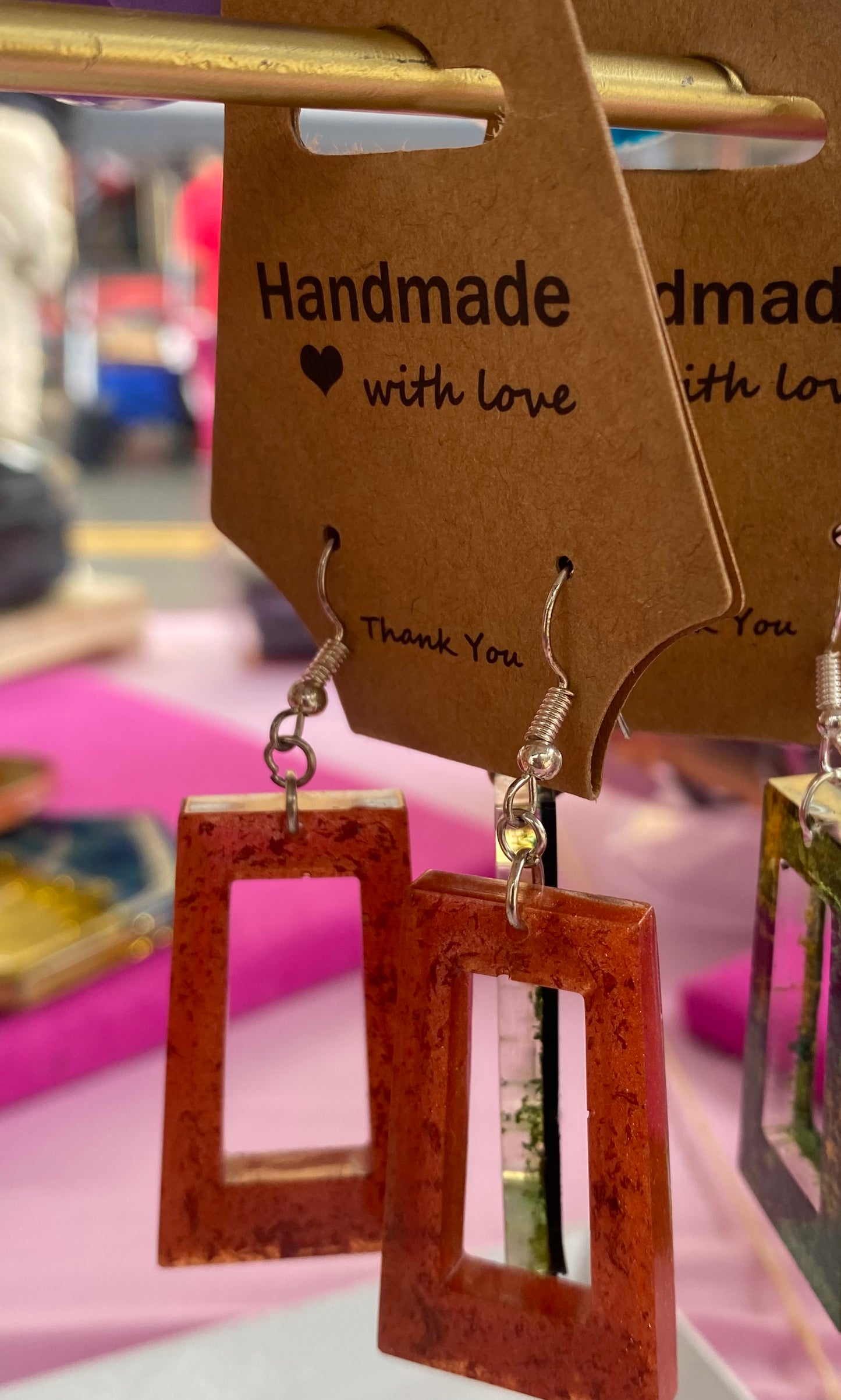 Earrings (Rectangle/Resin)